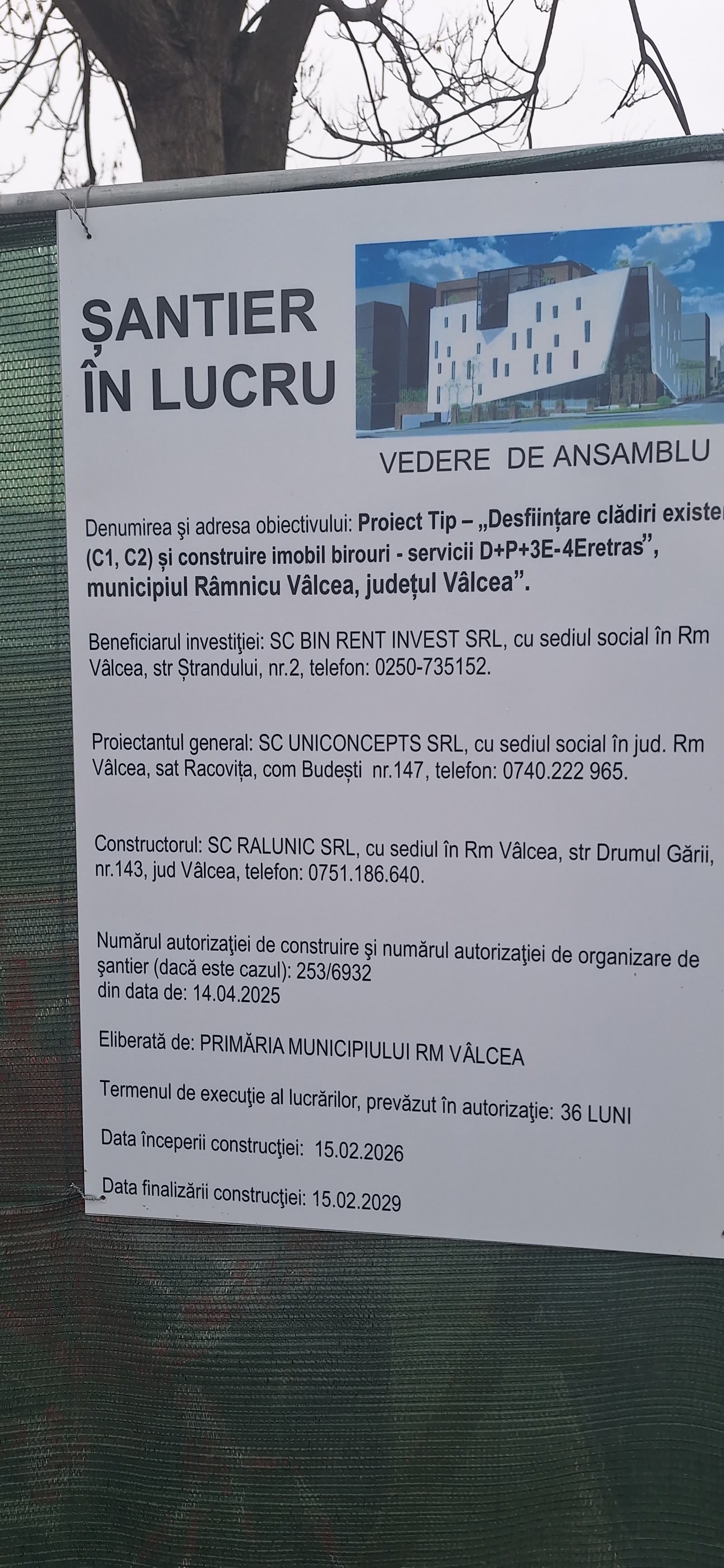 Clădire de birouri D+P+4E, centrul Râmnicului